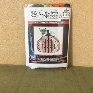 Creative Needle Arts PATTERNED PUMPKIN Counted Cross Stitch Halloween KIT #4